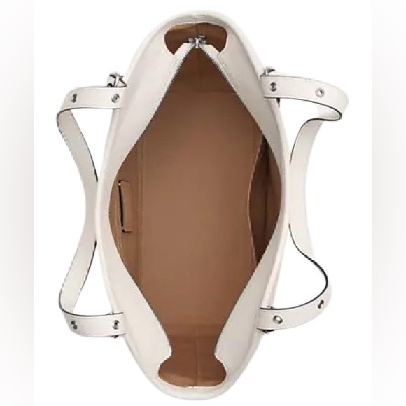 Coach Meadow Pebbled Leather Shoulder Bag Purse in SV/Chalk - Picture 8 of 16